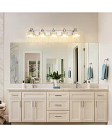 gaomon Modern Chrome Led Crystal Bathroom Vanity Lights Over Mirror - 5