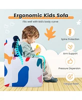 Costway Kids Sofa Chair Foam Filled Armchair Dinosaur Toddler Couch with Cover & Pillow