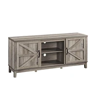 Yaheetech Farmhouse Tv Stand with 3-Layer Storage Shelf