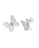 Suzy Levian New York Suzy Levian White Sterling White Cubic Zirconia Butterfly Earrings