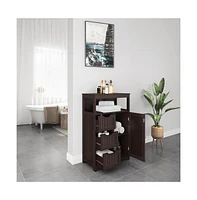 Yaheetech Freestanding Multiple Tiers Bathroom Floor Cabinet Storage Organizer