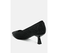 London Rag Vimto Breathable Flyknit Rhinestone Pumps