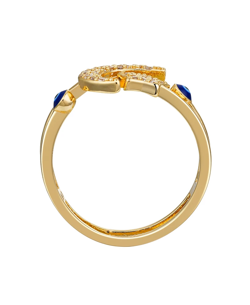 Unwritten Cubic Zirconia Evil Eye Moon Star Bypass Ring
