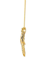 Le Vian Chocolate Diamond, Nude Diamond & Blackberry Diamond Dragon Pendant Necklace (1 ct. t.w) in 14k Honey Gold