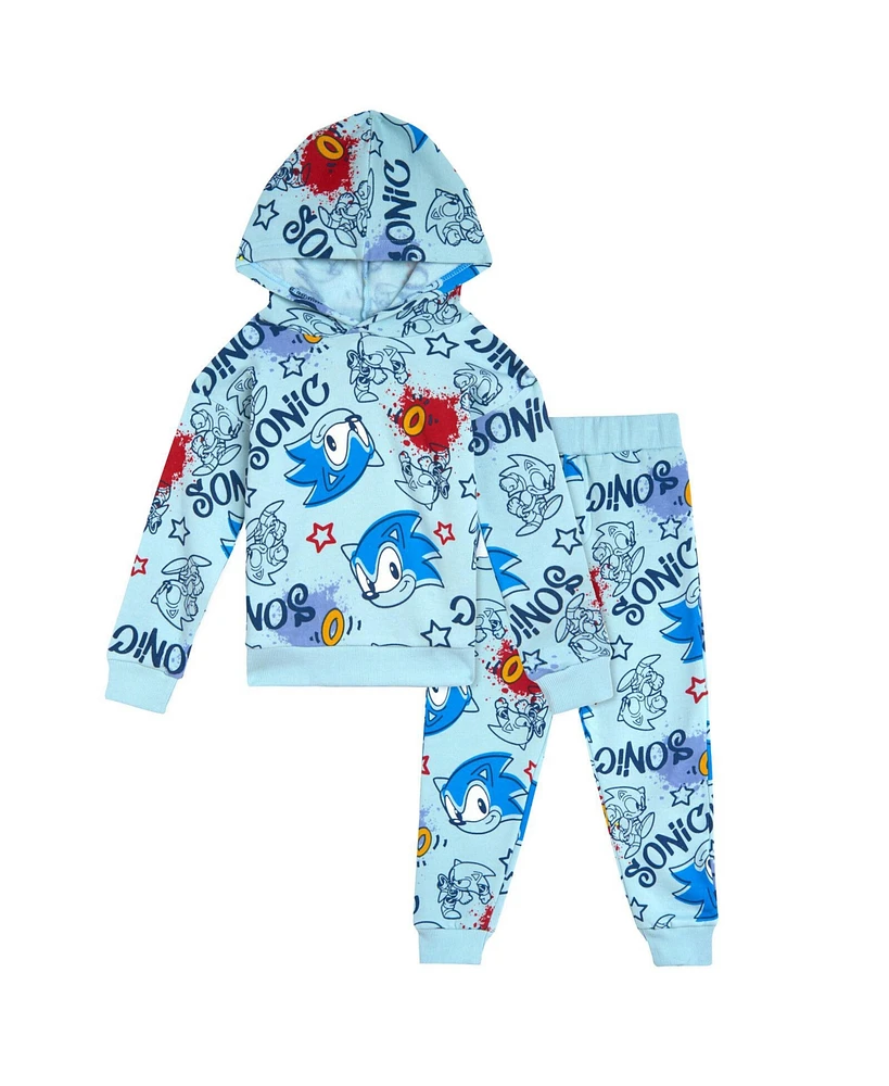 Sega Little Boys Sonic the Hedgehog Fleece Pullover Hoodie and Pants Outfit Set