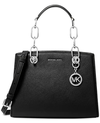 Michael Kors Cynthia Small North South Leather Satchel