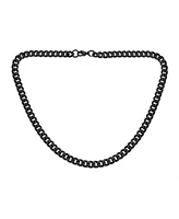 Bling Jewelry Heavy Duty Curb Chain Necklace Black Ip Stainless Steel 7MM