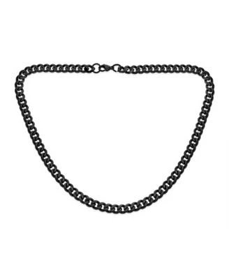 Bling Jewelry Heavy Duty Curb Chain Necklace Black Ip Stainless Steel 7mm