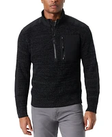 Bass Outdoor Men's Quarter-Zip Long Sleeve Pullover Patch Sweater