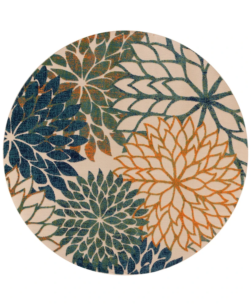 Nourison Home Aloha ALH05 5'3"x5'3" Round Area Rug