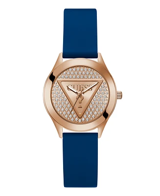 Guess Women's Analog Blue Silicone Watch 34mm