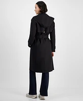 London Fog Women's Belted Hooded Trench Coat