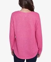 Ruby Rd. Petite Diamond Detail Sequin Knit Top