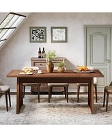 Tribesigns Dining Table for 4-6 People, 63-Inch Rectangular Wood Kitchen Table, Farmhouse Dinner Table for Dining Room, Kitchen, Living Room, Rustic B