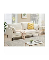 gaomon 78 Inch Sofa, 3 Seater Sofa, Comfy Modern Couch with 2 Pillows, Cozy Lounge Sofa, Sofa Couch for Living Room Apartment Bed Room, Beige