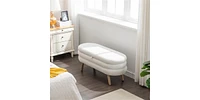 Slickblue Storage Bench with Wood Legs for Living Room and Bedroom Stylish Indoor Seating Solution