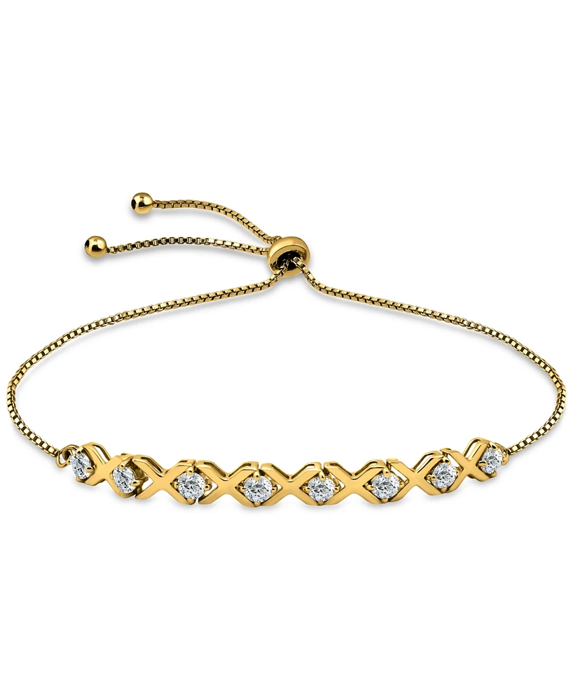 Giani Bernini Cubic Zirconia Xo Bolo Bracelet, Created for Macy's