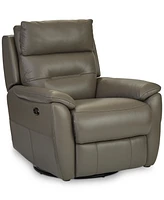 Ossorio Leather Power Swivel Glide Recliner, Created for Macy's