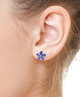 Effy Tanzanite (1-5/8 ct. t.w.) & Diamond (1/8 ct. t.w.) Flower Stud Earrings in 14k White Gold