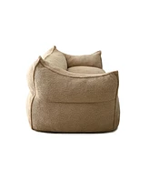 Maison Boucle Upholstered Teddy Fabric Bean Bag Loveseat Sofa-Maison