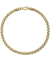 Men's Polished Rounded Box Link Chain Bracelet in 14k Gold