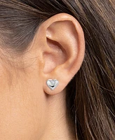 Giani Bernini Puff Heart Stud Earrings in Sterling Silver, Created for Macy's