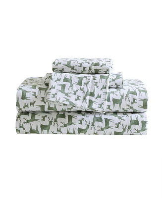 Eddie Bauer Holiday Cotton Flannel 4 Pc. Sheet Set