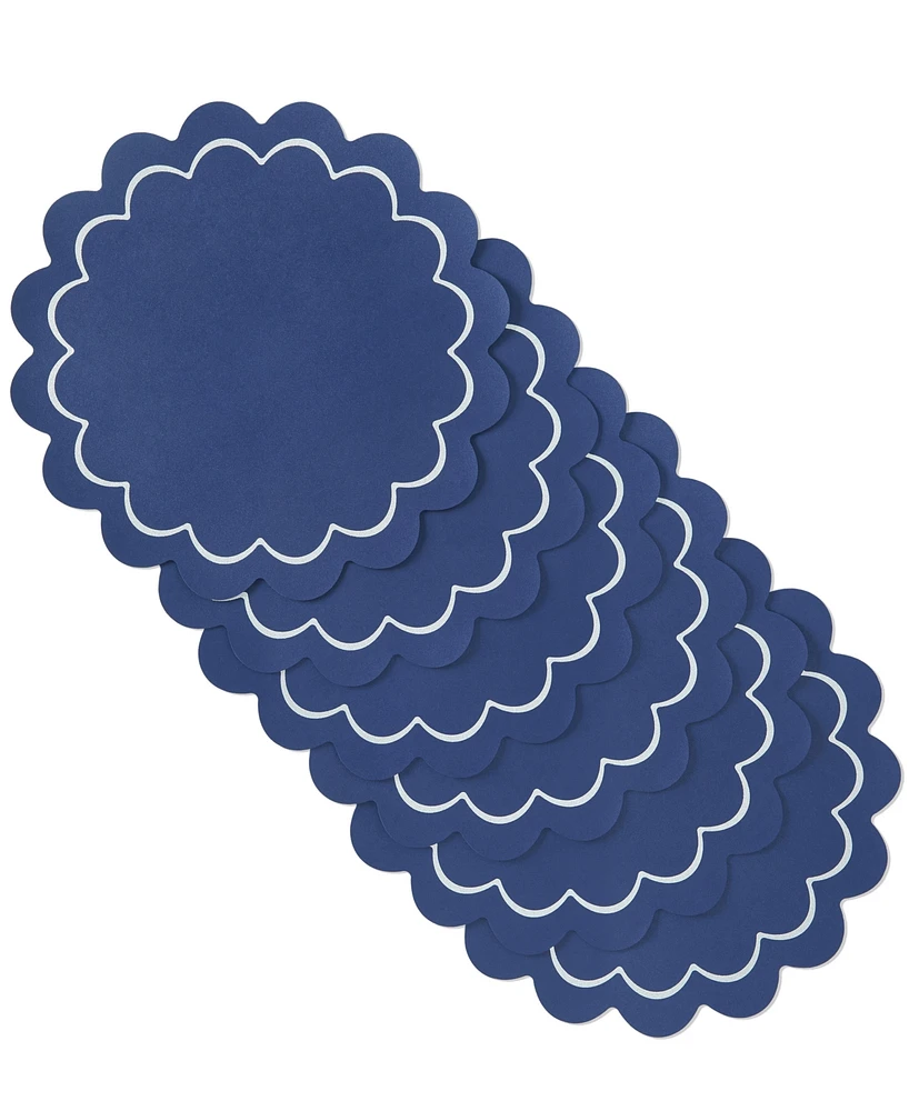 kate spade new york Scallop Edge 15" Round Reversible Placemats, Set of 6
