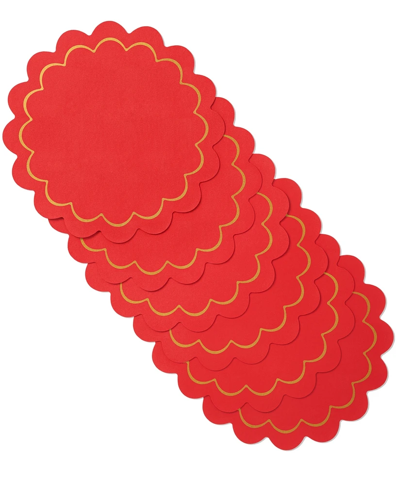 kate spade new york Scallop Edge 15" Round Reversible Placemats, Set of 6