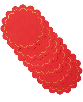 kate spade new york Scallop Edge 15" Round Reversible Placemats, Set of 6