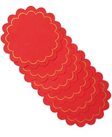 kate spade new york Scallop Edge 15" Round Reversible Placemats, Set of 6
