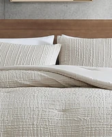 Kenneth Cole New York Serenity Wavy Lines Embossed -Pc. Comforter Set