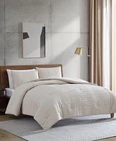 Kenneth Cole New York Serenity Wavy Lines Beige Embossed 2-Pc. Duvet Cover Set, Twin