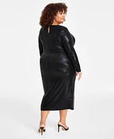 Nina Parker Trendy Plus Metallic Ruched Dress