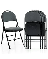 Costway Pack Folding Chairs Portable Padded Office Kitchen Dining Chairs