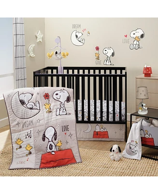 Bedtime Originals Snoopy Love 3-Piece Infant Baby Nursery Crib Bedding Set