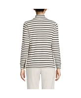 Lands' End Women's Tall Relaxed Cotton Long Sleeve Mock Turtleneck