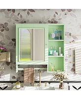 Simplie Fun Wall Mounted Bathroom Storage Cabinet, Medicine Cabinets with large mirror door