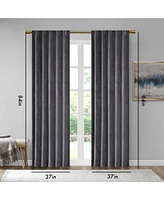 Simplie Fun Room Darkening Poly Velvet Rod Pocket/Back Tab Curtain Panel Pair(2 Pcs Window Panels)