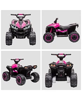 Streamdale Furniture 12V Kids Atv Quad Car with Forward & Backward Function, Four Wheeler for Kids with Wear-Resistant Wheels, Music, Electric Ride