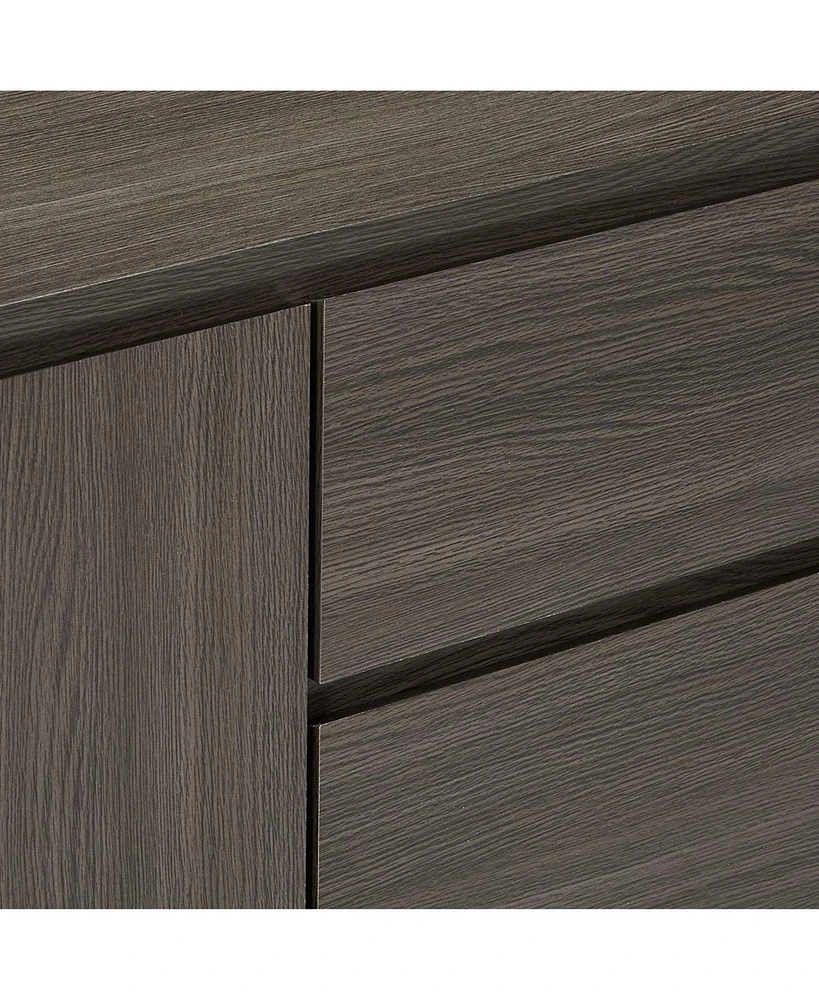 Kings Brand Furniture Wood Buffet Server Cabinet Console Table (Oak Gray)