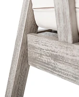 Outdoor Acacia Wood Patio Club Chair, Patio Furniture, Waterproof Thick Cushion Deep Seating for Porch, Garden, Backyard, Balcony, Weight Capacity 400
