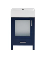 20-Inch bathroom vanity with ceramic sink and ample storage - ideal for small bathrooms