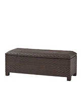 Simplie Fun Santiago Pe Wicker Storage Bench