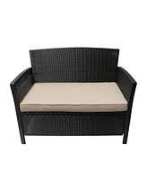 St Lucia Loveseat: Plush Cushions, Wicker Haven For Outdoor Tranquility