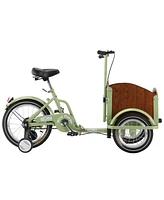 Streamdale Furniture Foldable Tricycle for Kids Ages 6-12,Mini Cargo Bike, Pet Bike, Reverse Tricycle, Outdoor Parent