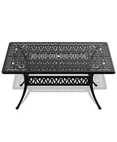 (Cushions In Random Colors)7-Piece Set Of Cast Aluminum Patio Furniture With Cushions