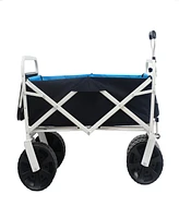 Simplie Fun Folding Wagon Garden Shopping Beach Cart (white)