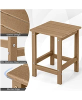 Vebreda 14 Inch Square Weather-Resistant Adirondack Side Table