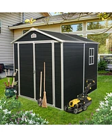 Streamdale Furniture 6x8ft Resin Outdoor Storage Shed Kit-Perfect to Store Patio Furniture, Black